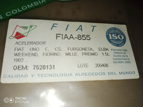 Guaya De Acelerador Fiaa-855/fiat Uno Furgoneta Elba Fiorino