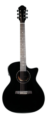 Guitarra Negra Tipo Texana Electroacustica Ga-320ceq