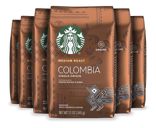 Imagen 4 de 6 de Café Starbucks Molido 250 Gr Origen Colombia Tostado Medio