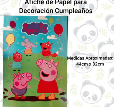 Afiche Para Piñata Cumpleaños Peppa Pig Precio Por 2