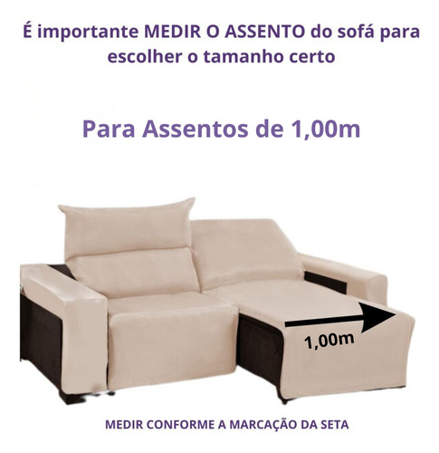 Presente De Natal Capa Sofá Retrátil 2 Lugares Elastex Nobre Cor 1,00m - Cinza Liso