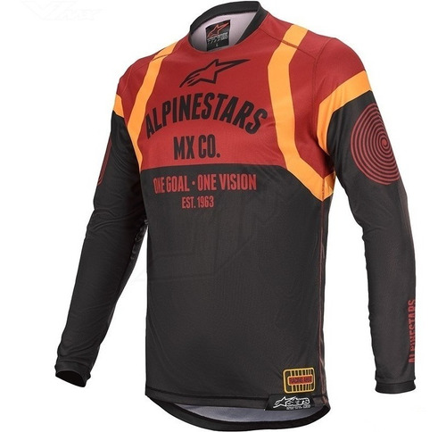 Jersey Motocross Alpinestars Racer Flagship Negro/ Rojo