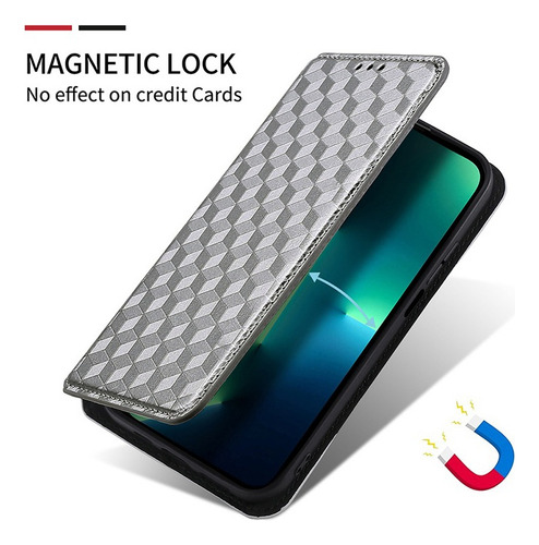 ~ For Honor X7b Cubic Patterned Pu Wallet Card Holder Case