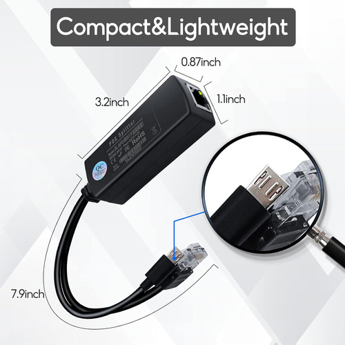 Splitter Poe Micro Usb 48v A 5v Ieee 802.3af