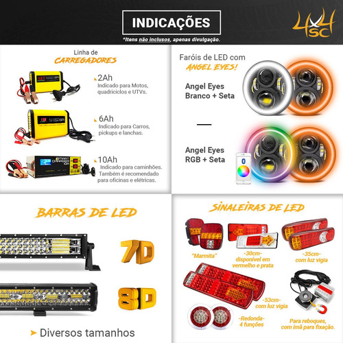Farol De Milha Led Trator Máquina Agricola Caminhao 126w 4x4