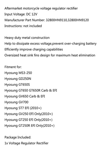Qp Compatible Regulador P/ Hyosung Gt650 Gt650r Gv650 Gt250