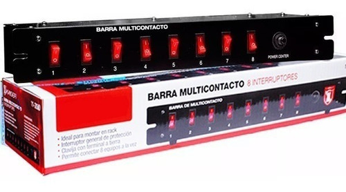 Barra Switchera 8 Multicontactos Para Rack O Uso Lineal Woow