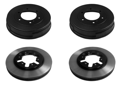 2 Discos + 2 Tambores Para Nissan Pickup L4 2.4l 2009 Trw