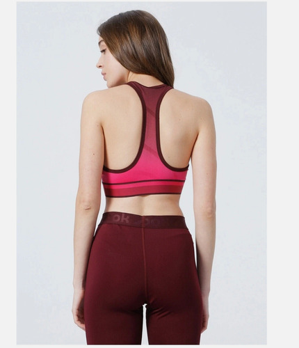 Top Deportivo Reebok Seamless Crop Rosa Maroonpurpnk Ch
