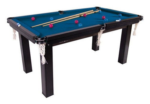 Mesa Sinuca / Bilhar / Snooker 1,87 X 1,08 Tecido Azul