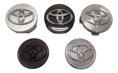 Centro Ring Toyota Corolla Plateado Relieve Invertido, 57 Mm