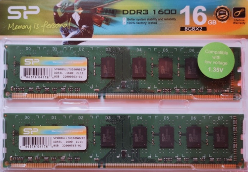 Memoria Ram Ddr3 16 Gb (8gbx2)para Pc