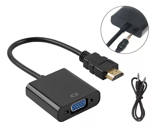 Adaptador Hd 1080p Hdmi-vga + Cable De Audio De 3,5 Mm