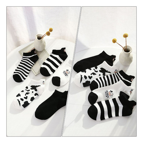 2 Pares De Calcetines Cortos De Algodón De Corte Bajo Con Fo