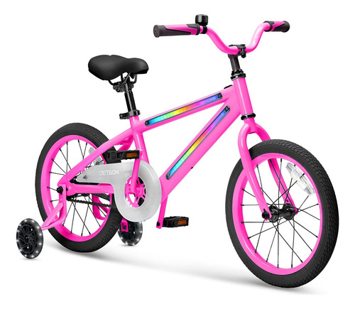 Bicicleta Unisex Jetson Light Rider Con Luces Led Neumático Rosa De 16 Pulgadas Tamaño Del Cuadro
