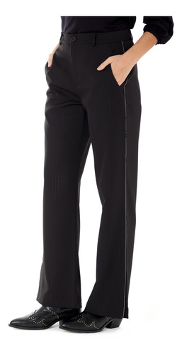 Pantalón Sastrero Con Rayas De Lurex Star Mujer Asterisco