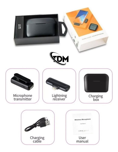 Microfone Sem Fio J13 Lapela P/ Iphone Ipad Lightning 2 Mics