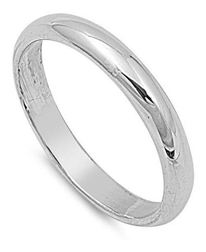 Anillo De Ajuste De Ley De Bodas De Plata De 3 Mm Banda Llan