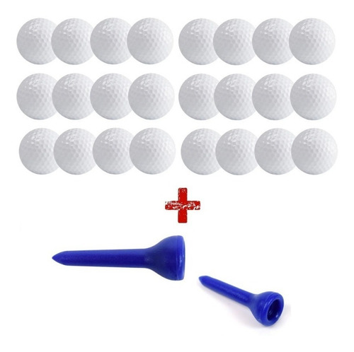 Bolas De Golfe - Kit Com 24 Und + Ponteiras (tee) 100 Und
