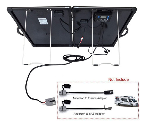 Acopower 120w Mono Ligera Panel Solar Portátil Kit 2pcs 60w