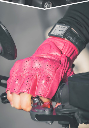 Guantes De Cuero Transpirables Con Medio Dedo Para Equitació