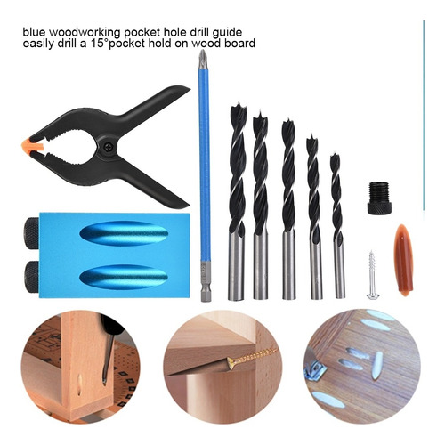 Kit De Plantillas Para Carpintería Guía De Taladro Bolsillo