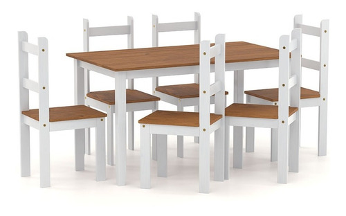 Juego De Comedor Mesa 6 Sillas Madera Maciza - Lcm