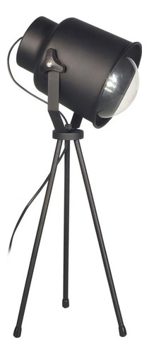 Lampara De Mesa Tripode E27 Metalica Direccionable Color de la estructura Negro Color de la pantalla Negro