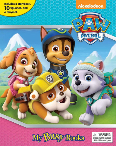 Paw Patrol My Busy Book Libro Inglés + Coleccion 10 Muñecos