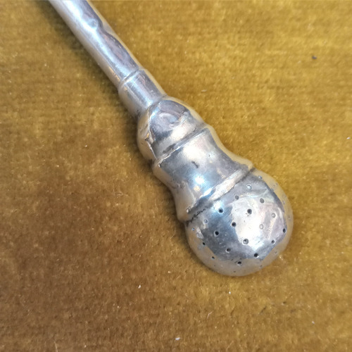Bombilla De Plata Antigua Sellada Y Probada Criolla Colonial Plata (Usado)