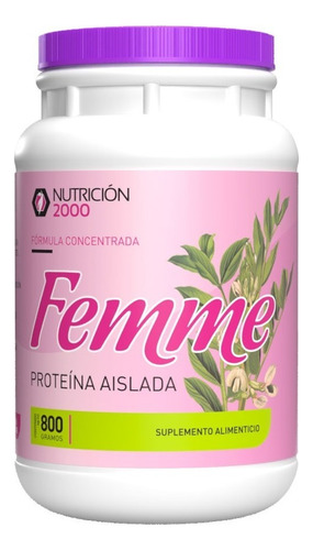 Proteina Aislada De Soya Femme Formula Concentrada 800g Sabor Natural
