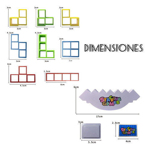 Tetris Tower Juego De Mesa 64pc - Genérica - Inglés
