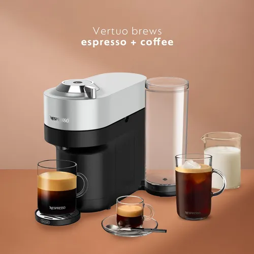 Nespresso Vertuo Pop Deluxe Máquina De Café Plateada
