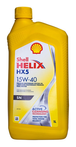 Aceite Shell Helix Amarillo Sn 15w40 Mineral 1 Lts