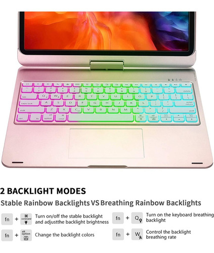 Estuche Case iPad 12.9 Con Teclado 2020/2018 Panel Táctil
