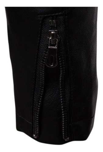Chamarra Informal De Cuero Pu Con Cuello Alto For Hombre