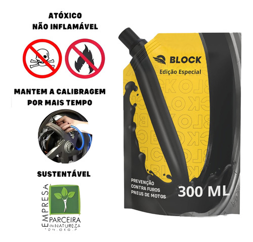 Block Selantes - Selante Anti Furo Pneus Block Motos 300 Ml