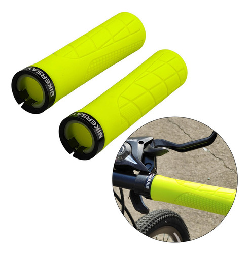 2x Empuñaduras De Manillar De Bicicleta Bmx Mtb Amarillo