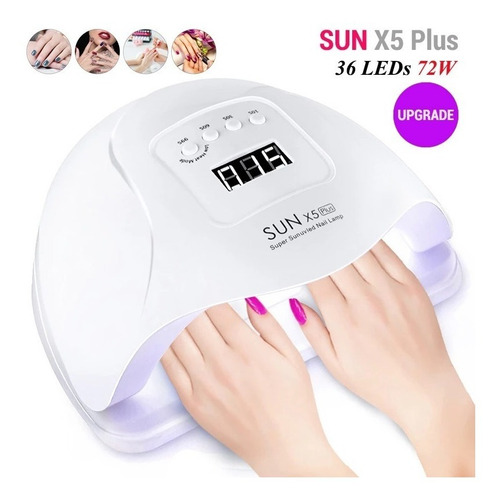 Imagen 1 de 4 de Secador De Uñas Rápido (pantalla Lcd, 35 Leds Uv Sun, 72w)