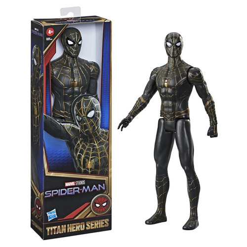 Imagen 1 de 4 de Marvel Spider-man Titan Hero Traje Negro Y Dorado