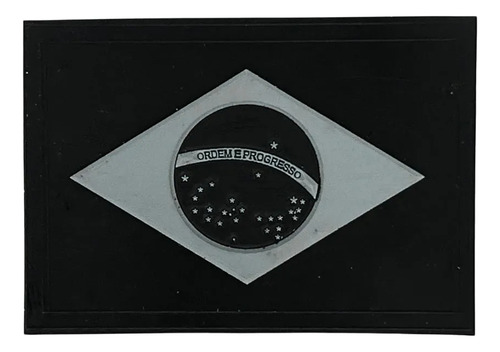 Bandeira Do Brasil Eua Emborrachada Patch Adesivo Velcro 3d Cor Preto