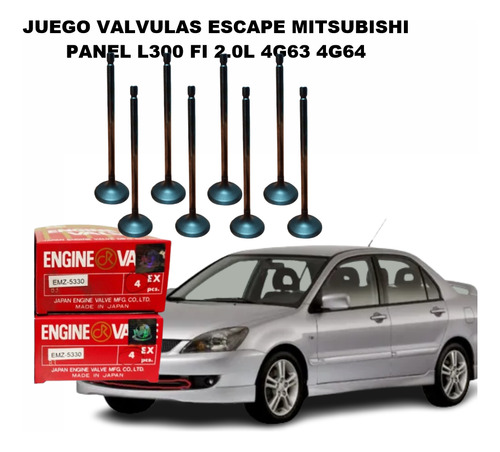 Juego Valvulas Escape Mitsubishi Panel L300 Fi 2.0l 4g63 4g6
