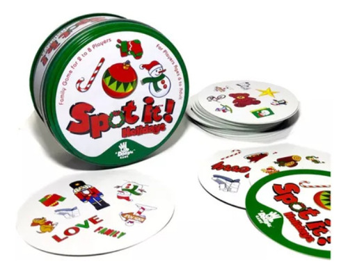 ¡Dobble Spot It! Juego de mesa Holidays con 55 cartas