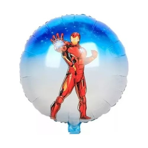 Globo Redondo Metalizado Iron Man 45cm