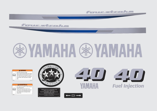 Adesivo Para Motor De Popa Yamaha 40 Hp 4 Tempos