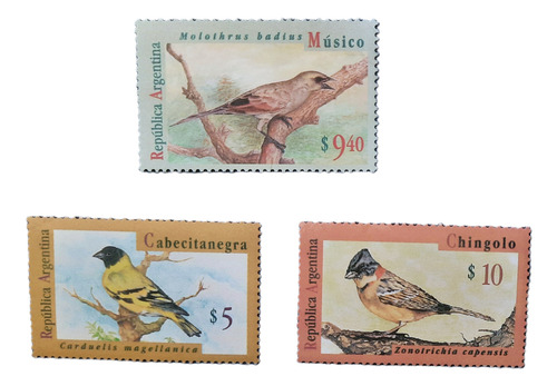 Sellos Argentina - Pájaros 1995