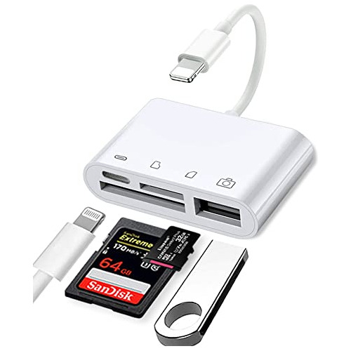 Lector De Tarjetas Sd Compatible Con iPhone iPad, Adaptador 