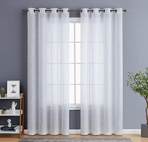 Hlc Me Abbey Faux Linen Textured Semi Sheer Privacy Fil...