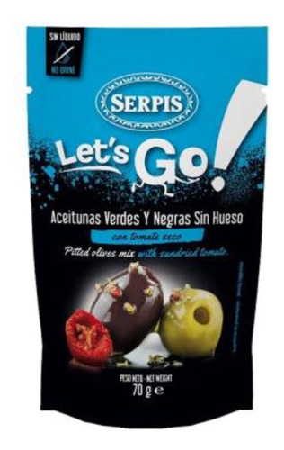 5 Pza Aceitunas Verdes Y Negras Serpis Let's Go! Sin Hueso C