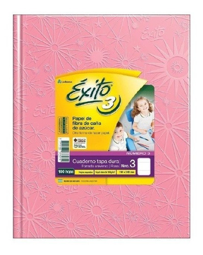 Cuaderno Tapa Dura Forrado 100 Hojas Rayadas 19x24  Exito E3